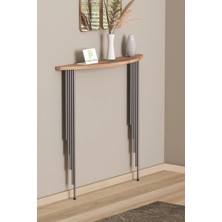 Pinhal Home Dresuar Petek Üstü Raf Yarım Ay Atlantik Çam Gümüş Ayak 80*18CM (60CM Altı Petekler Için Geçerlidir)