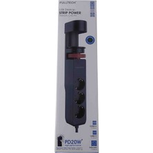 Fulltech Rose Teknoloji Termal Akım Korumalı Masa Kenarı Ayarlanabilir 3 Priz+2 Usb+1 Type-C Girişli 1.8m Uzatma Kablolu Hızlı Şarj Destekli Priz