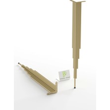 Pinhal Home Dresuar Petek Üstü Raf Yarım Ay Atlantik Çam Gold Ayak 100*18CM (80CM Altı Petekler Için Geçerlidir)