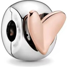 Poseidons Jewellery Gümüş Kalp Klips Charm
