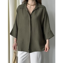 Paw Garage Kadın Alina Ön Patlı Oversize Keten Ayrobin Gömlek