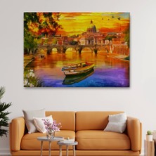 Marsilyan- Italya'daki Aziz Petrus Katedrali ve Tiber Nehri TABLOSU-3544