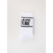 Versace Jeans Couture Beyaz - Siyah Kadın Çorap 77HA0J04