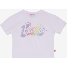 Barbie Desenli Beyaz - Lila Kız Çocuk Pijama Takımı BRB5SG-PJM6079