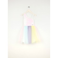 Barbie Payetli Çok Renkli Kız Çocuk Abiye Elbise BRB5SG-ELB6001