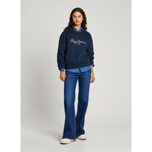 Pepe Jeans Yuvarlak Yaka Baskılı Lacivert Kadın Sweatshırt PL581460