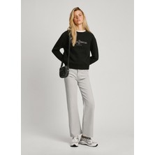 Pepe Jeans Yuvarlak Yaka Baskılı Siyah Kadın Sweatshırt PL581460