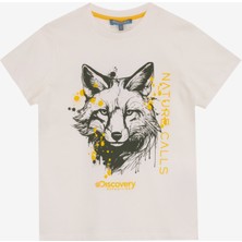 Discovery Expedition Baskılı Kırık Beyaz Erkek Çocuk T-Shirt D5SB-TST3291