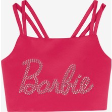Barbie Taşlı Pembe Kız Çocuk Bluz BRB5SG-BLZ6008