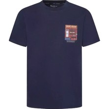 Pepe Jeans Bisiklet Yaka Lacivert Erkek T-Shirt PM509637-594 Aenys