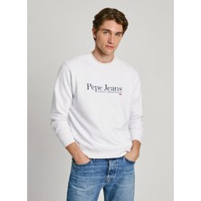 Pepe Jeans Bisiklet Yaka Beyaz Erkek Sweatshırt PM582699-800 Sean