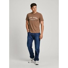Pepe Jeans Bisiklet Yaka Kahve Erkek T-Shirt PM509628-876 Aldrıdge
