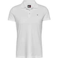 Tommy Jeans Polo Yaka Beyaz Kadın T-Shirt DW0DW20160YBL
