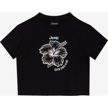 Jeep Baskılı Siyah Kız Çocuk T-Shirt J5SG-TST7517