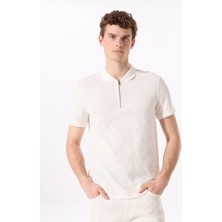 Kırık Beyaz Erkek Basic Polo T-Shirt F5SM-TST 2734
