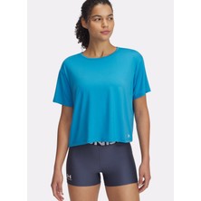 1379178-452 Motion Ss Mavi Yuvarlak Yaka Loose Fit Kadın T-Shirt