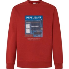 Pepe Jeans Bisiklet Yaka Kırmızı Erkek Sweatshırt PM582739-276 Aenys Crew