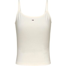 Tommy Jeans Bisiklet Yaka Beyaz Kadın T-Shirt DW0DW20675YBL