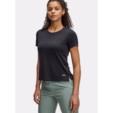 Under Armour 1386337-001 Ua Launch Camo Shortsle Siyah Yuvarlak Yaka Fitted Kadın T-Shirt