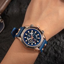 Moda Mio Erkekler Için Hediye Chronograph Saatli Spor Kuvars Saat, Silikon Kayışlı