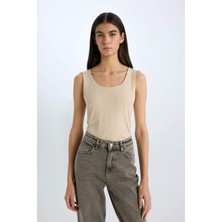 DeFacto Slim Fit Dar Kesim Basic Düz Kare Yaka Atlet C2622AX25SP