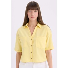 DeFacto Boxy Fit Basic Düz Kısa Kollu Gömlek V2523AZ25SP