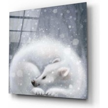 Marsilyan Kutup Ayısı Cam Tablo 50 x 50  cm