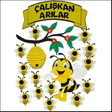 Keçeli Dünyam Sınıf Mevcudu Panosu Çalışkan Arılar (Keçe Eğitim Materyali)