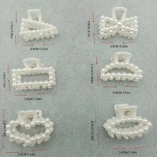 Cappadocean 6 Parça Şık Saç Tokası Seti - Vintage Fransız Retro Stili Plastik Saç Barretleri ile Hoş Tasarım ve Suni Inci Detaylı Saç Tokası