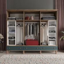 Comiet Soho 6 Kapaklı Aynalı Çekmeceli Mdf Gardırop