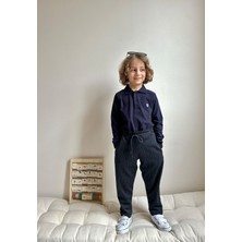 Sacro Kids Polo Yaka Altı Çizgili Eşofman-Sweatshirt 2 Iplik Mevsimlik Erkek Çocuk Takım