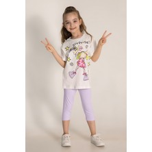Dmb Kids Surprise Yazılı Kapri Taytlı Kız Çocuk Alt-Üst Takım