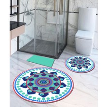Ardizayn Lara, Kaymaz, Bambu, Pamuk Taban Yuvarlak Banyo Halısı (100X100-60X60-40X60 CM 3'LÜ SET)