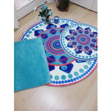 Ardizayn Lara, Kaymaz, Bambu, Pamuk Taban Yuvarlak Banyo Halısı (100X100-60X60-40X60 CM 3'LÜ SET)
