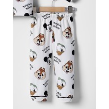 Bolly Baby Bebek Pijama Takımı Sevimli Hayvanlar Desenli Kruvaze Yakalı Bebek Takımı