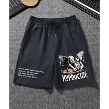 Amor Man Büyük Beden Özel Tasarım Hypnotıze Sanatsal Baskılı Pamuk Modern Battal Erkek Bermuda Şort