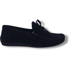 Zerhan 1903 Erkek Siyah Süet Deri Babet Ayakkabı