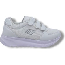 Parley 918 Kadın Beyaz File Cırtlı Dolgu Taban Spor Ayakkabı