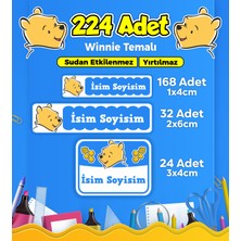 Sb Store Winnie Temalı Okul Kreş Kişiye Özel İsim Etiket Seti - Model 92