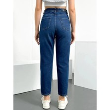Birru Butik Kadın Yüksek Bel Mom Jean Kot Pantolon