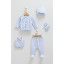 %100 Pamuk 5'li Set Hastane Çıkışı Erkek Bebek