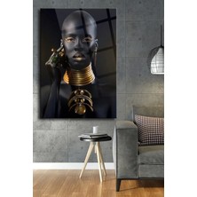 Marsilyan Zenci Kadın Cam Tablo,duvar Dekarasyon Ürünleri