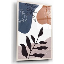 Soyut Yapraklar Cam Tablo