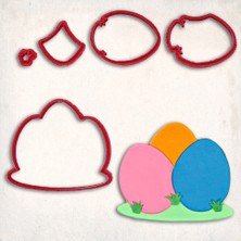 Butedo Paskalya Yumurtaları Detay Kurabiye Kalıp Seti 5’li