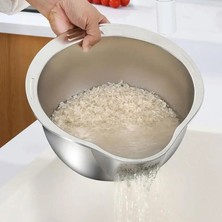 Inox Süzgeç Pirinç Makarna Salata Süzgeci 304 Paslanmaz Çelik 2 Adet 721521