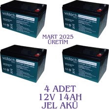 VIOTECH BATTERY - 12V 14AH Jel Akü, Vıotech 2025 Üretim - 4 Adet