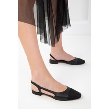 Bilener Mlh Şanel Kadın Arka Açık Neolit Taban Babet Ayakkabı Siyah