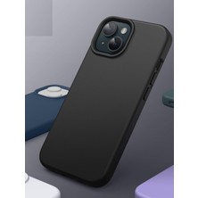 Marselit Apple iPhone 13/14 Uyumlu Kadife Iç Yüzeyli Yumuşak Silikon Yüksek Kalite Lansman Kılıf-Gece Mavisi