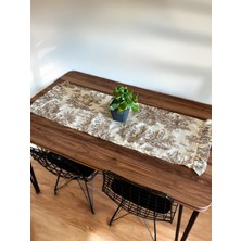 Premium Runner Fırfırlı & Fransız Köylüleri Desenli Kumaş Runner - Vintage ve Şık Set