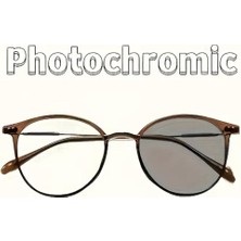 Foto-Kromatik Cam Siyah Çerçece Metal Sap Retro Gözlük